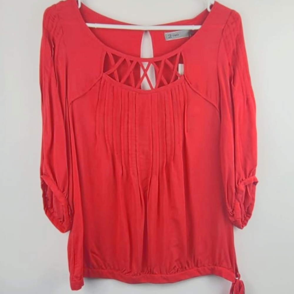 2/$30 ☆ NWT Part Two Red Tie Waist Blouse Large